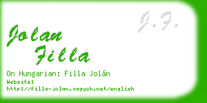 jolan filla business card